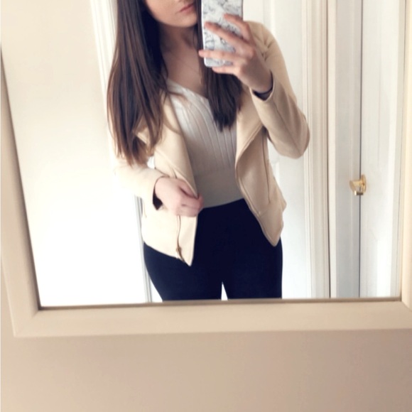 Suede Beige Moto Jacket - Picture 9 of 9